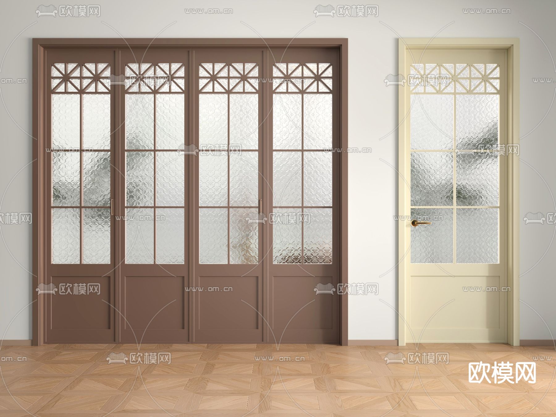 法式玻璃门 折叠门 单开门3d模型下载_ID12272081_3dmax免费模型-欧模网