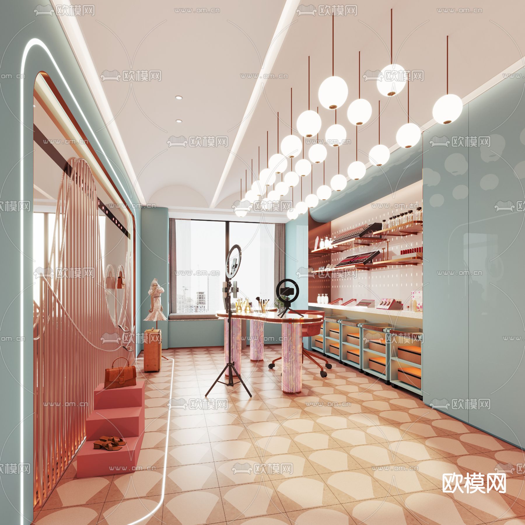 网红直播间3d模型下载（渲染图2）