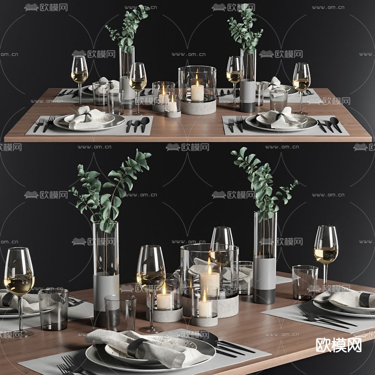 西餐餐具 餐盘3d模型下载（渲染图1）