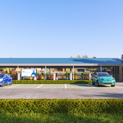  现代停车场su模型 