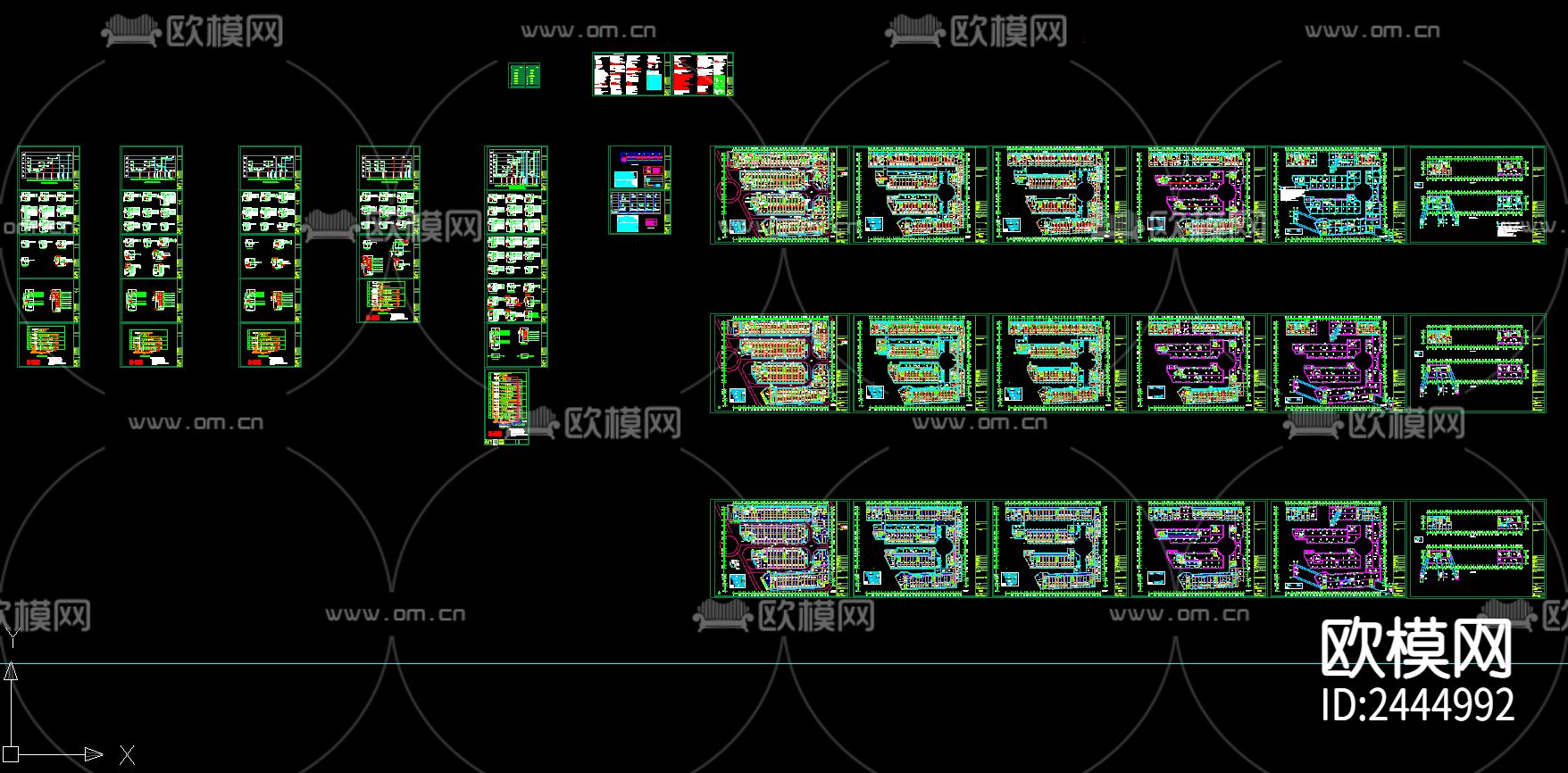 农贸批发市场电气cad施工图下载（渲染图2）