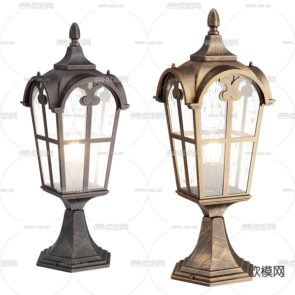 欧式铁艺台灯3d模型下载