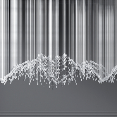  水晶山脉装饰灯 大堂吊灯su模型 