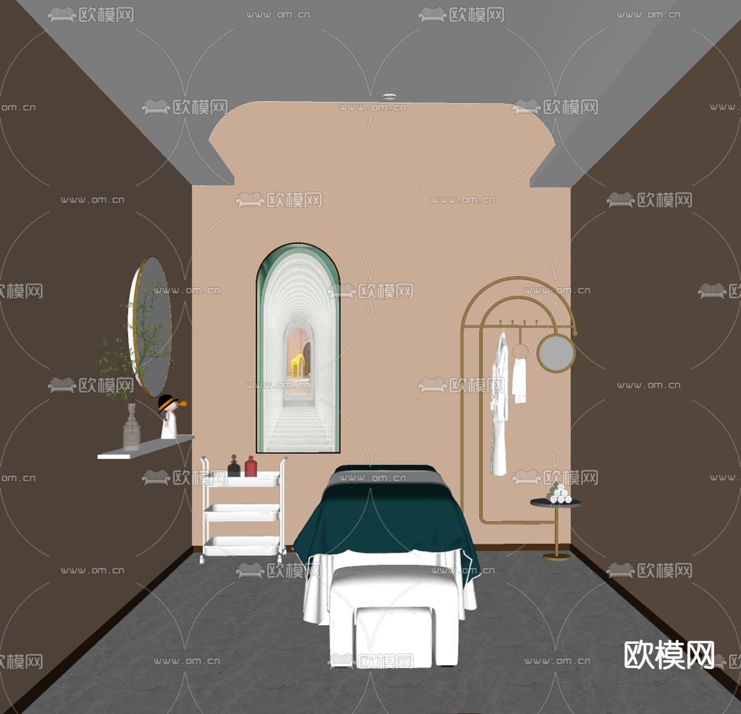 美容院 SPA馆护理房su模型下载（渲染图2）