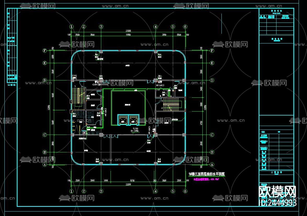 大渡口建桥工业项目1楼给排水cad施工图下载（渲染图5）