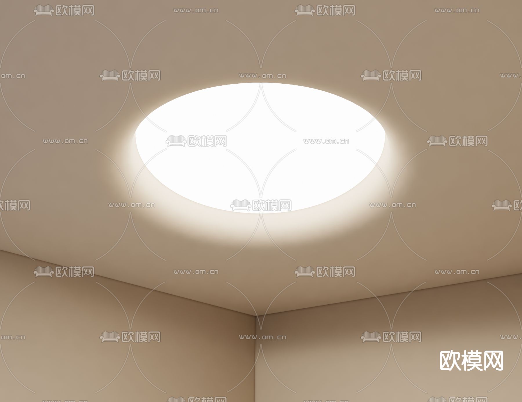 奶油风天花吊顶 内嵌灯su模型