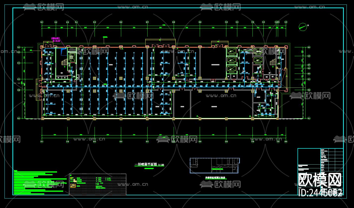 十二层住院病房改造给排水cad施工图下载（渲染图7）