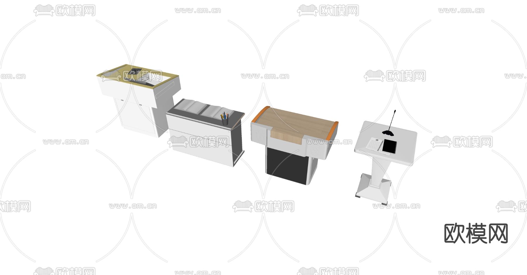 现代学校 讲台 su模型下载（渲染图2）