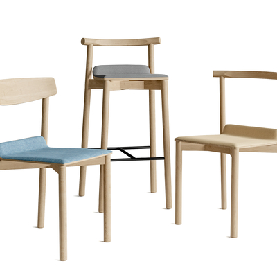 北欧风单椅子 餐椅 吧台椅su模型