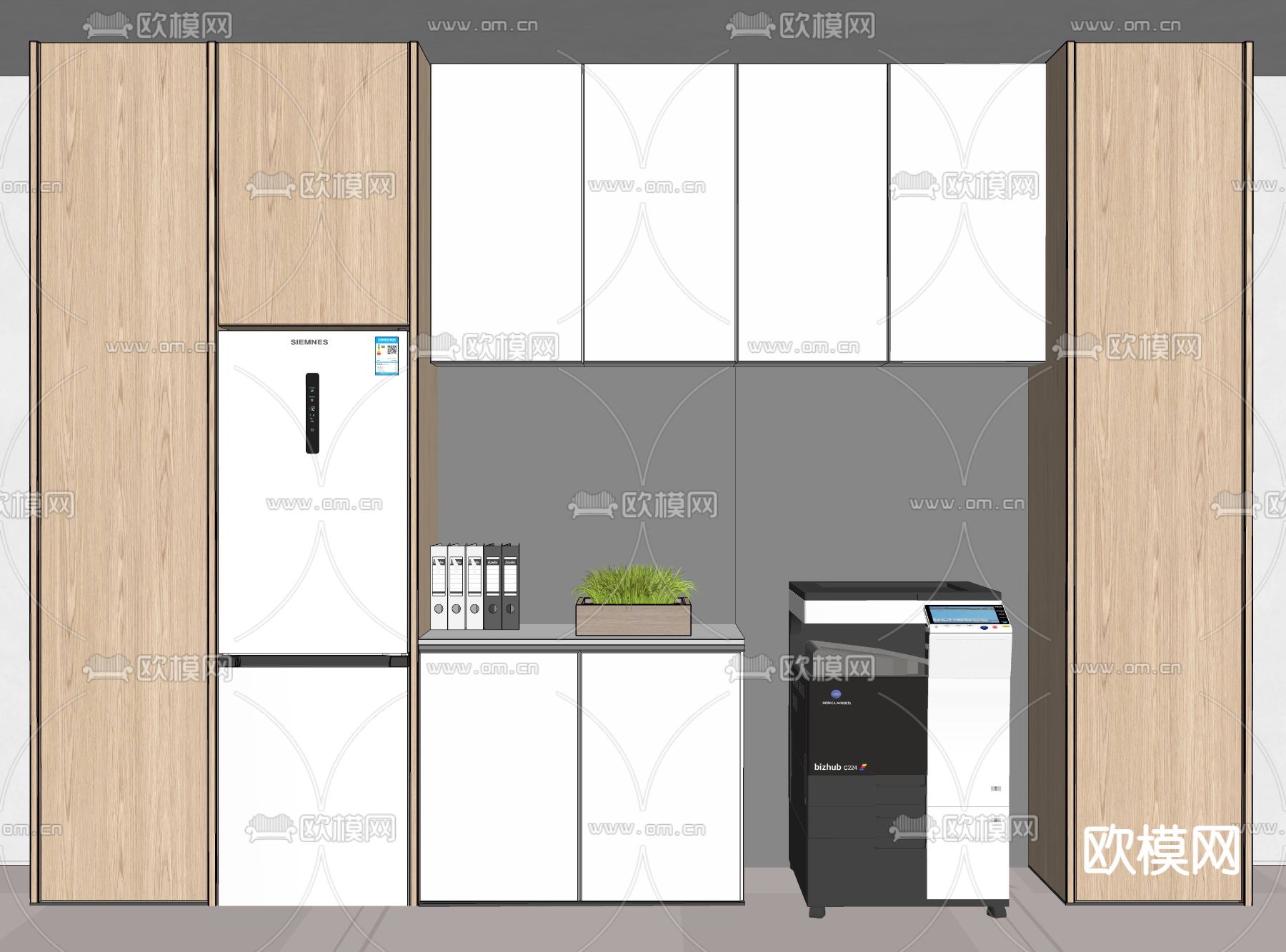 打印机柜 文件柜 档案夹su模型下载（渲染图2）