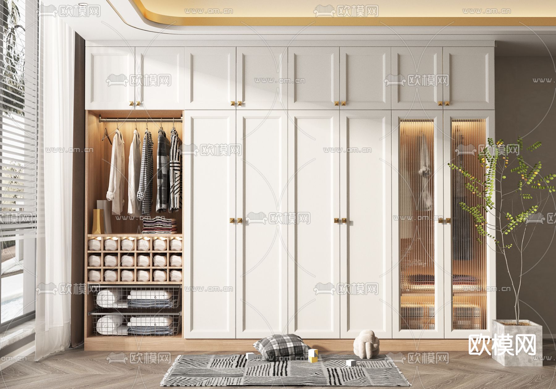 法式衣柜 衣橱3d模型下载