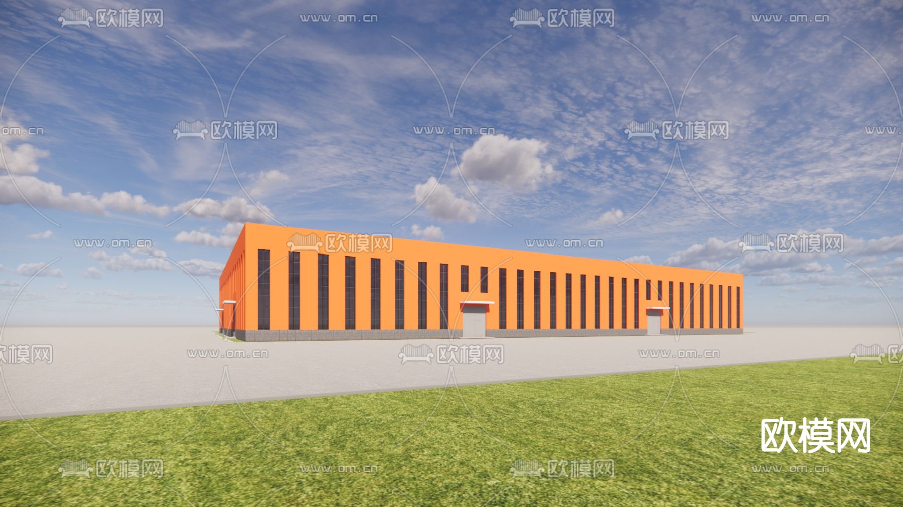 工业厂房外观su模型下载（渲染图3）