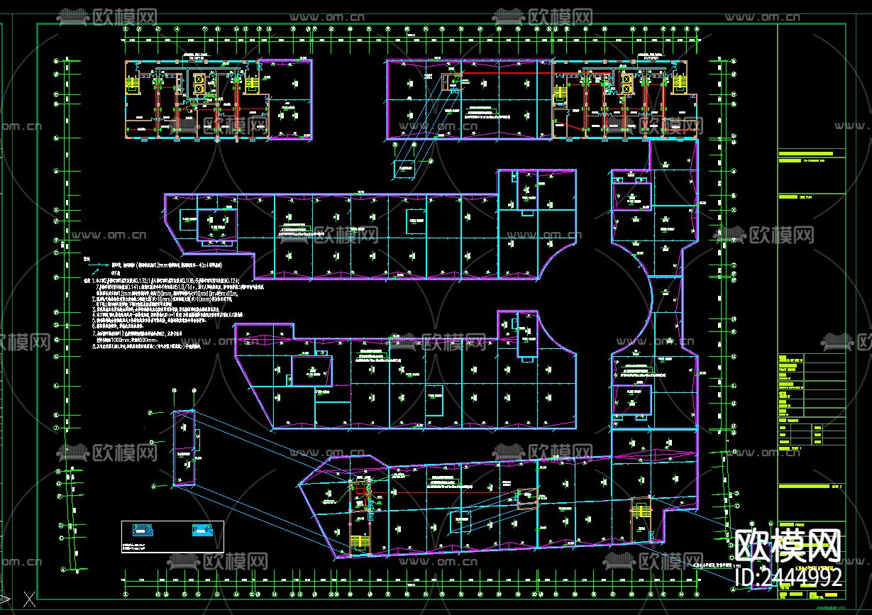 农贸批发市场电气cad施工图下载（渲染图3）
