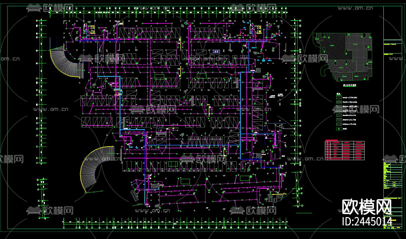 农贸批发市场地下室电气cad施工图下载（渲染图5）
