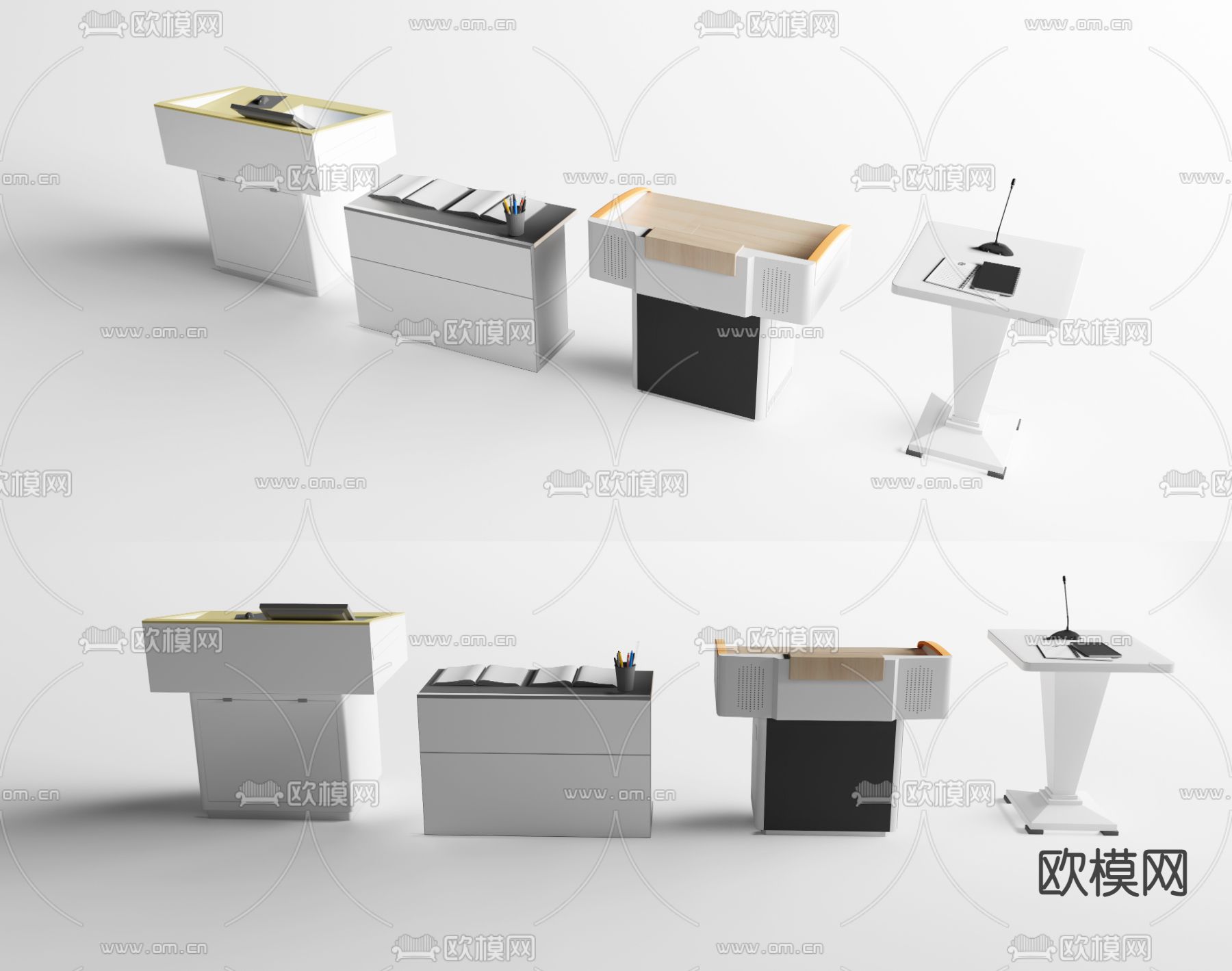 现代学校 讲台 su模型下载（渲染图1）