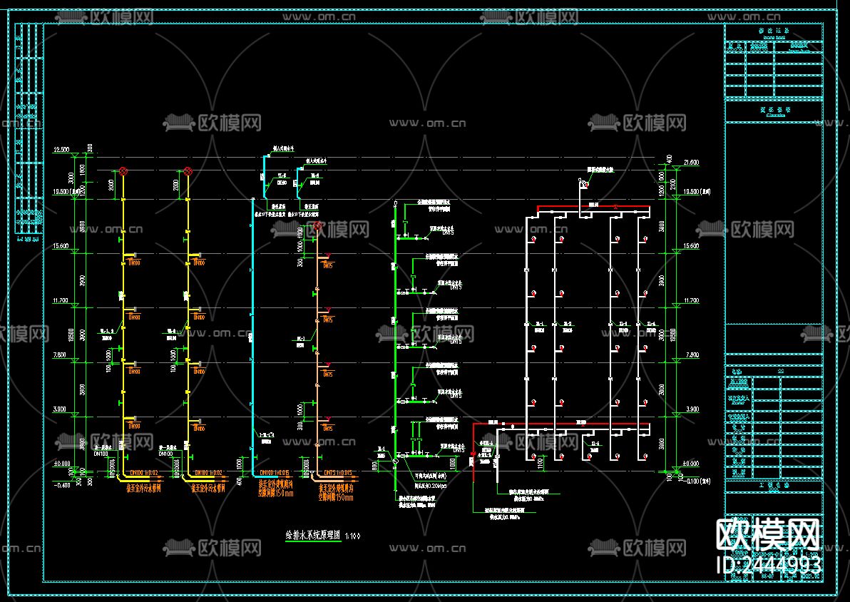 大渡口建桥工业项目1楼给排水cad施工图下载（渲染图2）