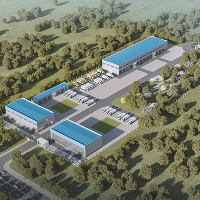  工业风厂房鸟瞰su模型 