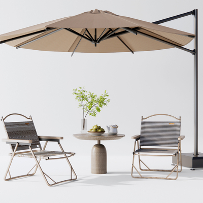  户外休闲桌椅 折叠椅su模型 