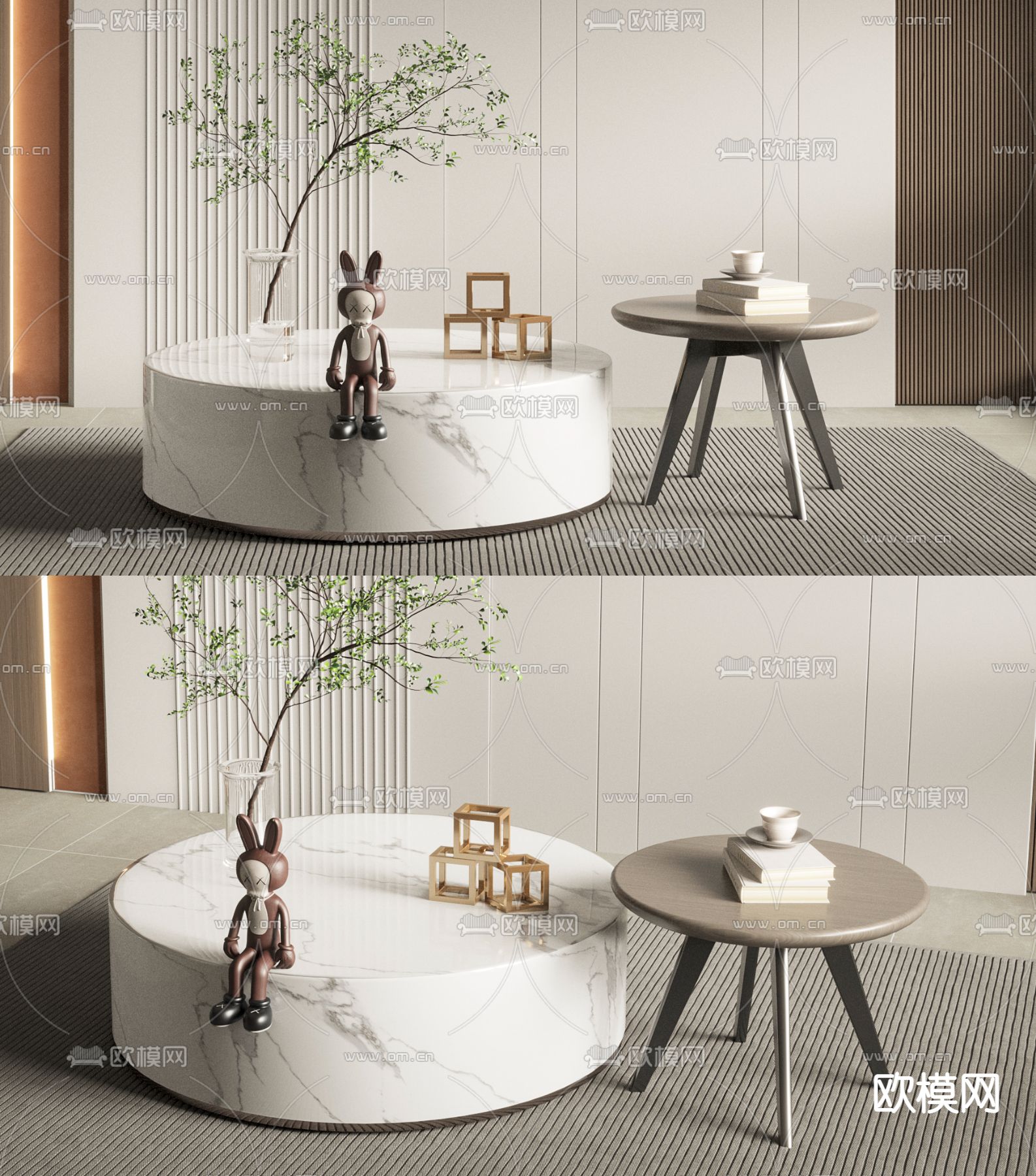minotti 大理石茶几3d模型下载_ID12273072_3dmax免费模型-欧模网