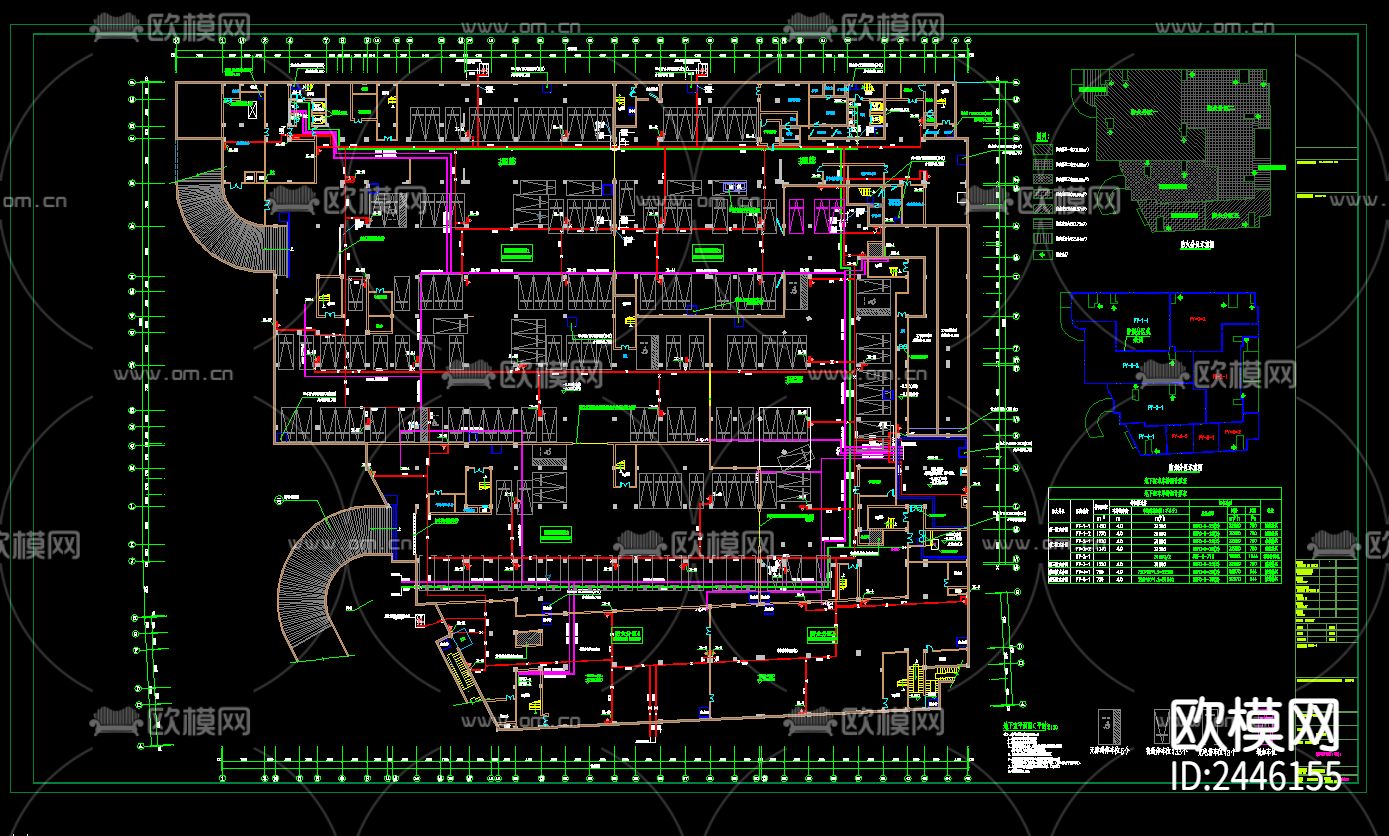 农贸市场地下室给排水CAD施工图下载（渲染图5）