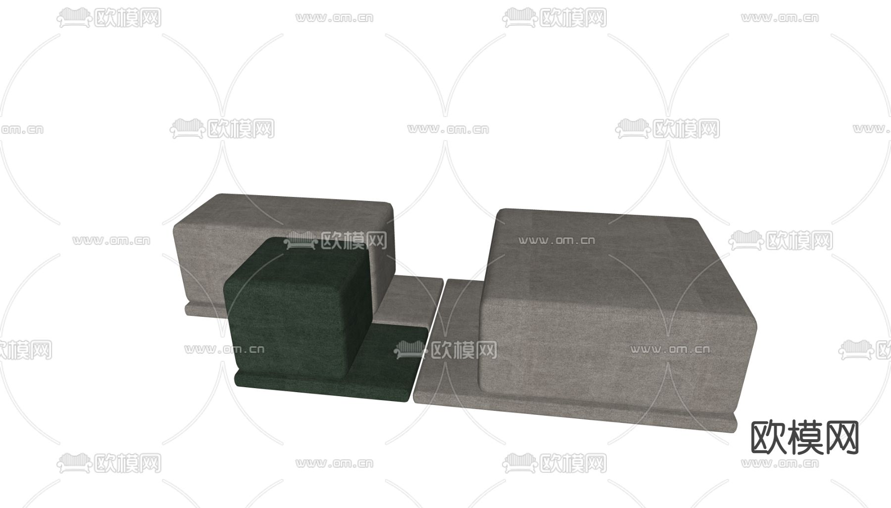 现代方形凳子su模型下载（渲染图1）