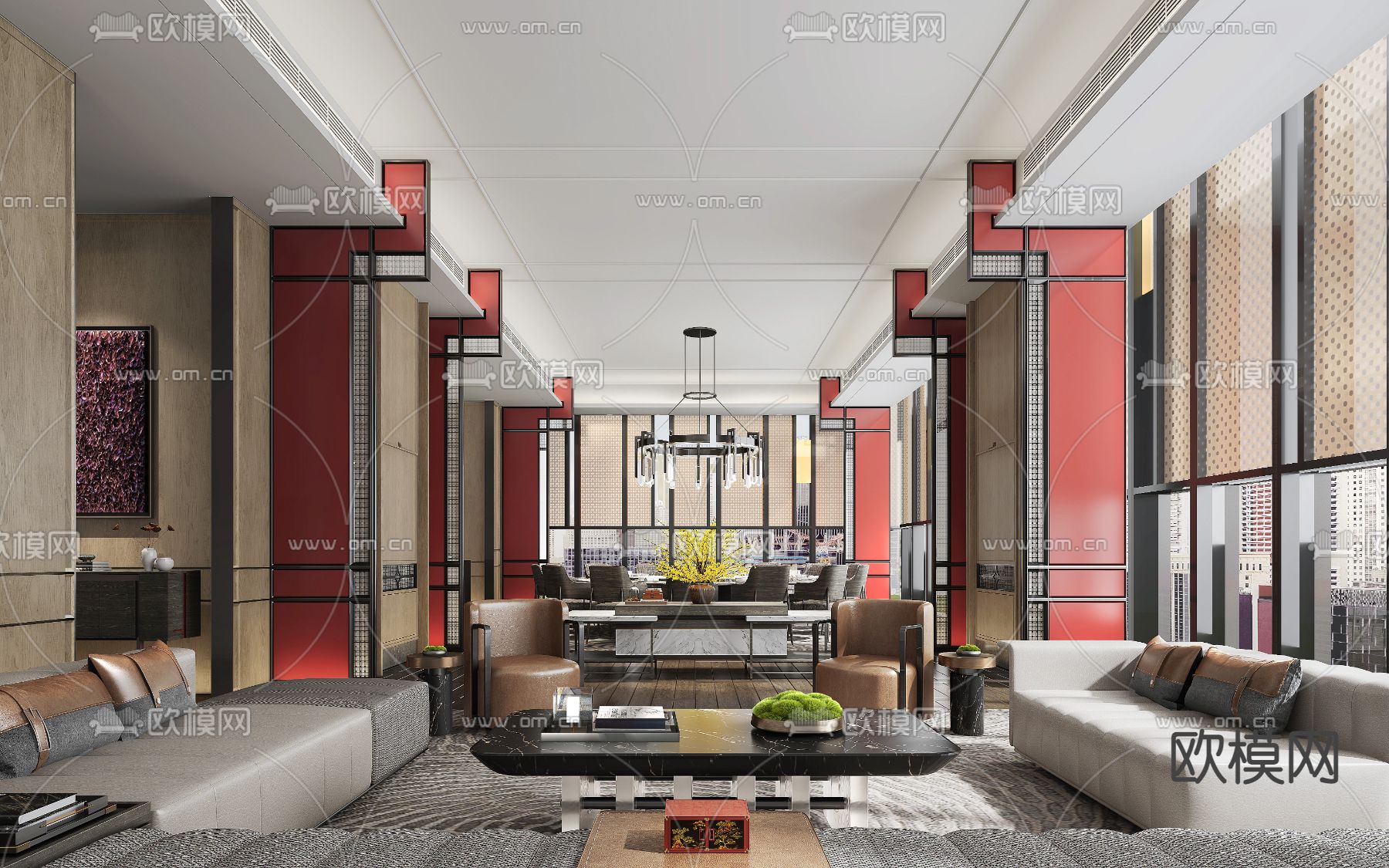 中餐厅包房 包厢 包间3d模型下载