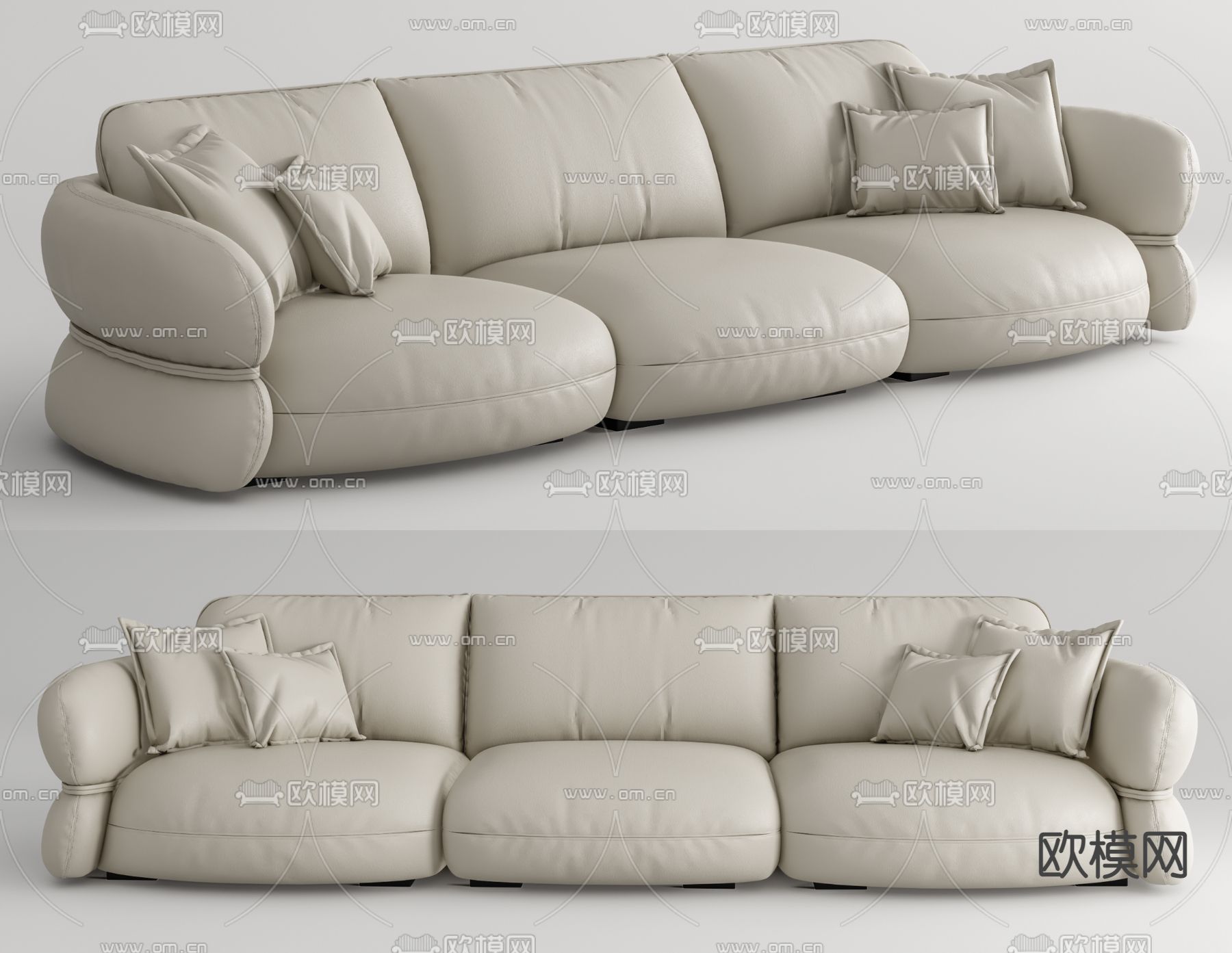 现代多人沙发su模型