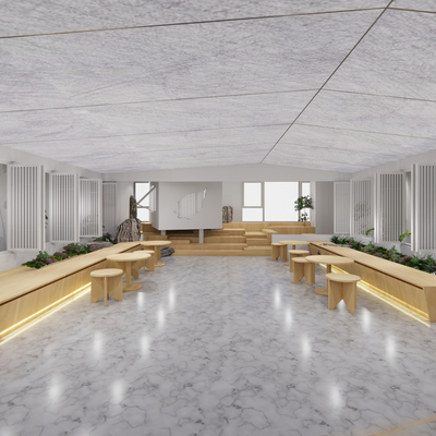  现代办公休息室su模型 