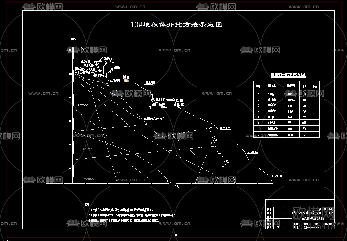 泄洪隧洞进出口开挖支护cad施工图下载（渲染图2）
