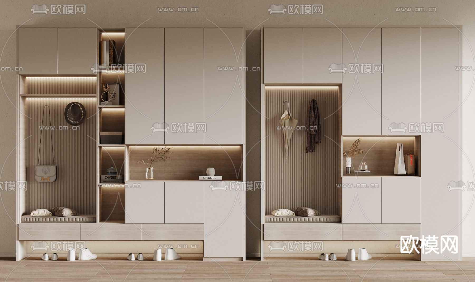 现代玄关鞋柜3d模型