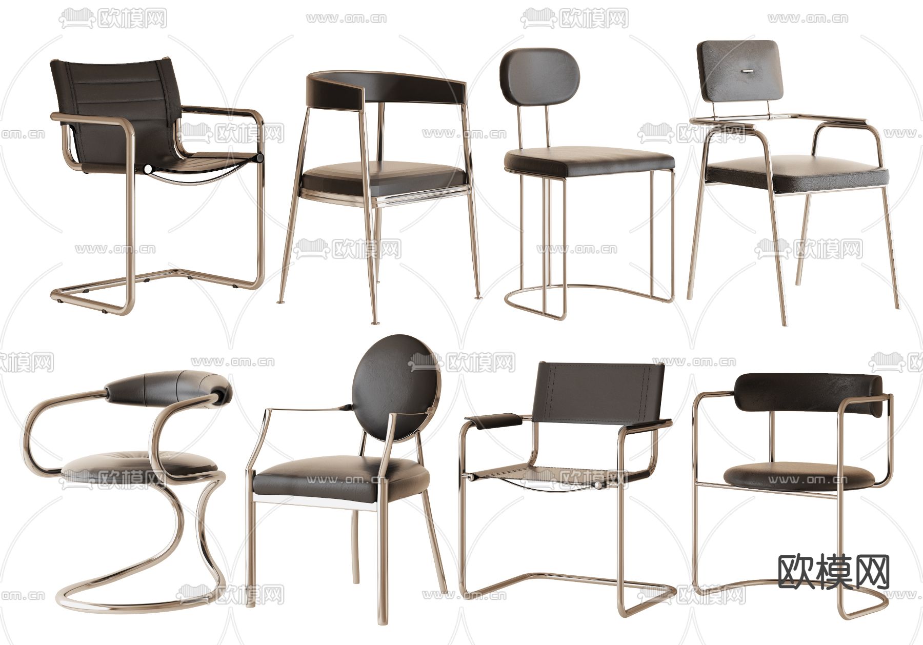 皮革椅子3d模型下载