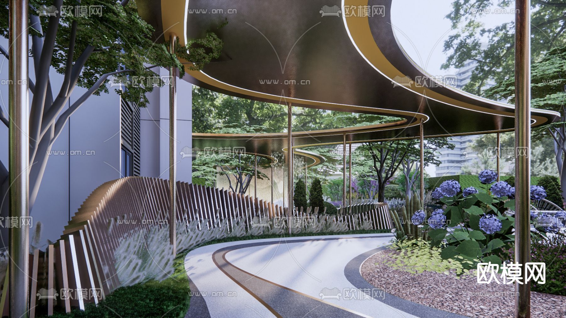 现代公园景观su模型下载（渲染图6）