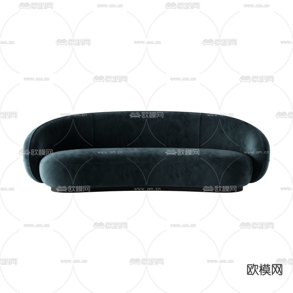 现代轻奢布艺弧形多人沙发免费3d模型下载