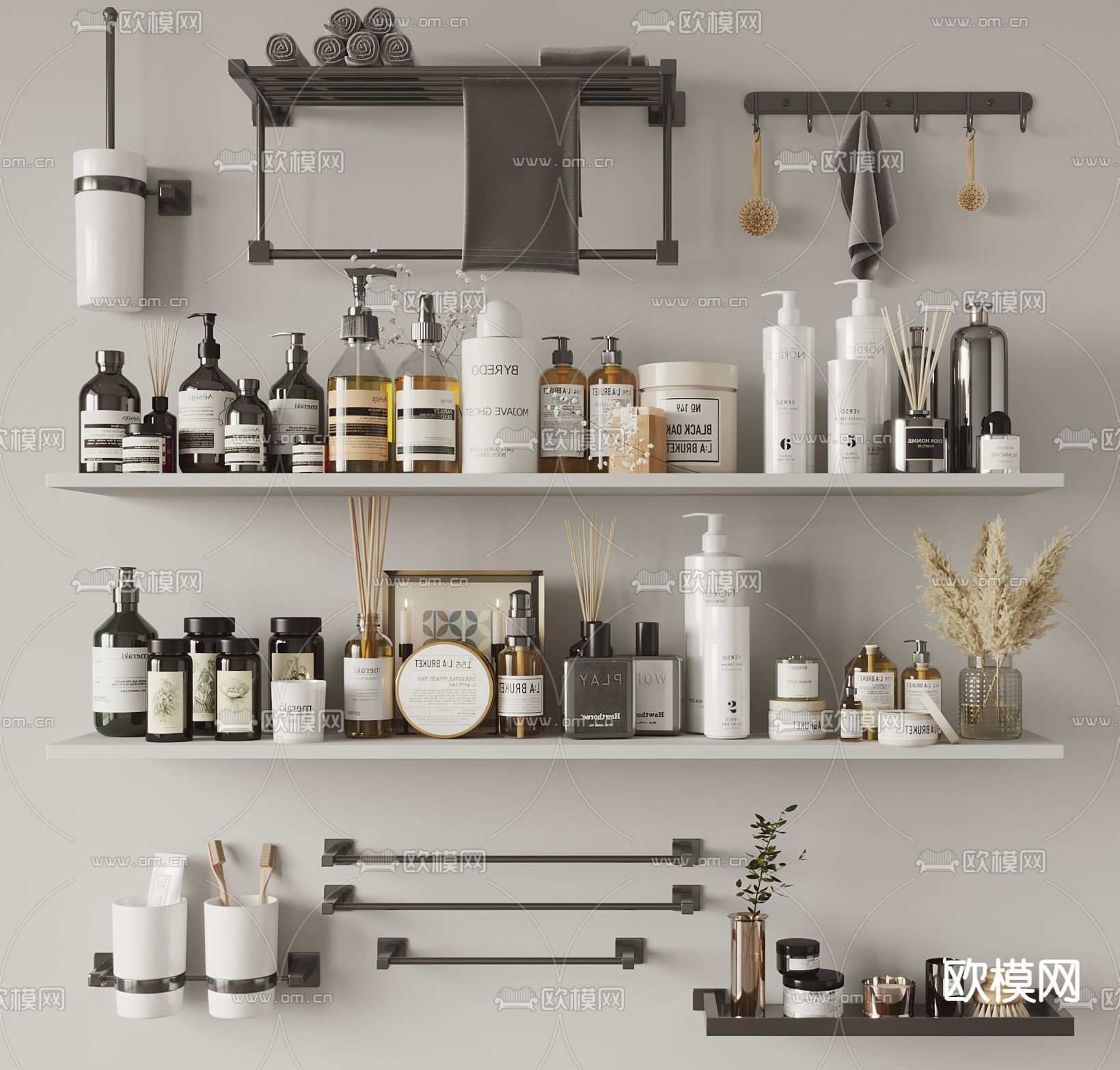 洗浴用品su模型下载（渲染图1）