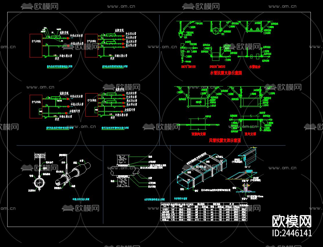 医院手术室净化空调CAD节点大样下载（渲染图6）