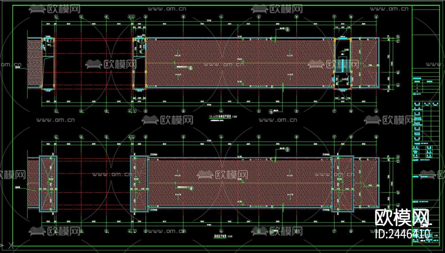 四层框架结构教学楼建筑cad施工图下载（渲染图5）