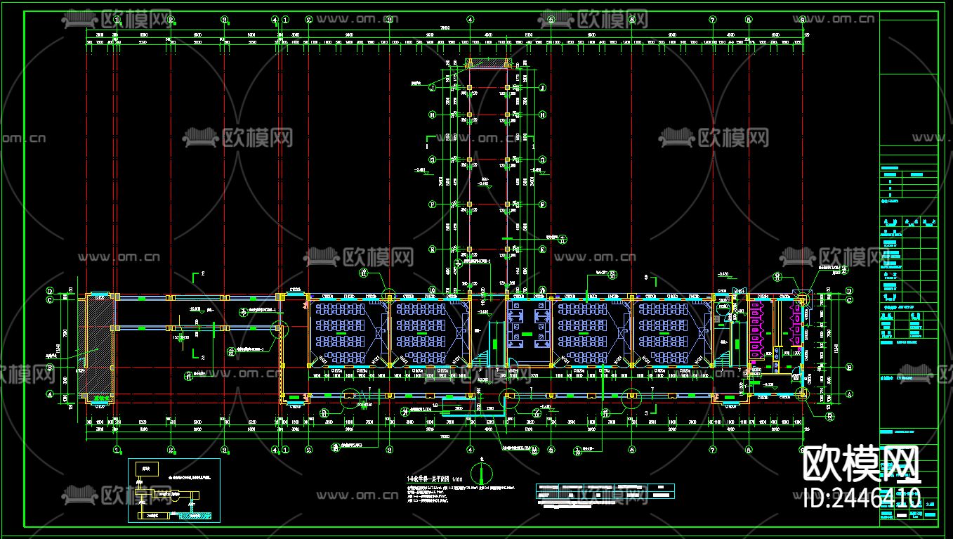 四层框架结构教学楼建筑cad施工图下载（渲染图2）