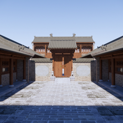  中式古建民居su模型 