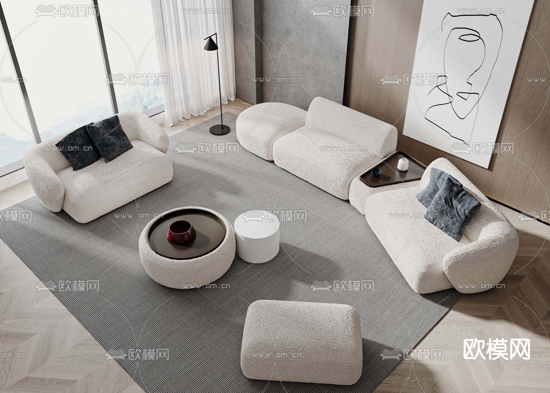 Meridiani 组合沙发3d模型下载