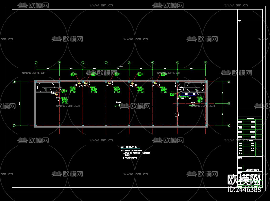 循环水处理厂房暖通CAD施工图下载（渲染图3）