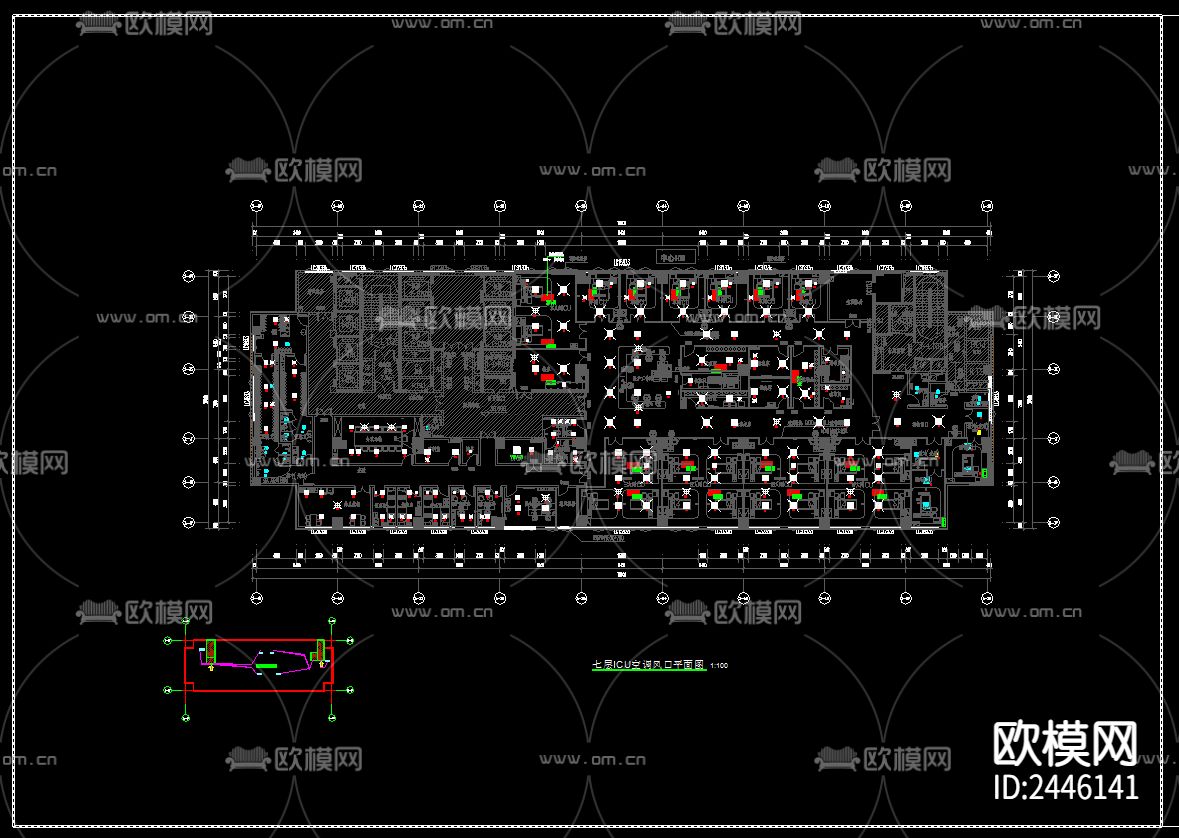 医院手术室净化空调CAD节点大样下载（渲染图3）