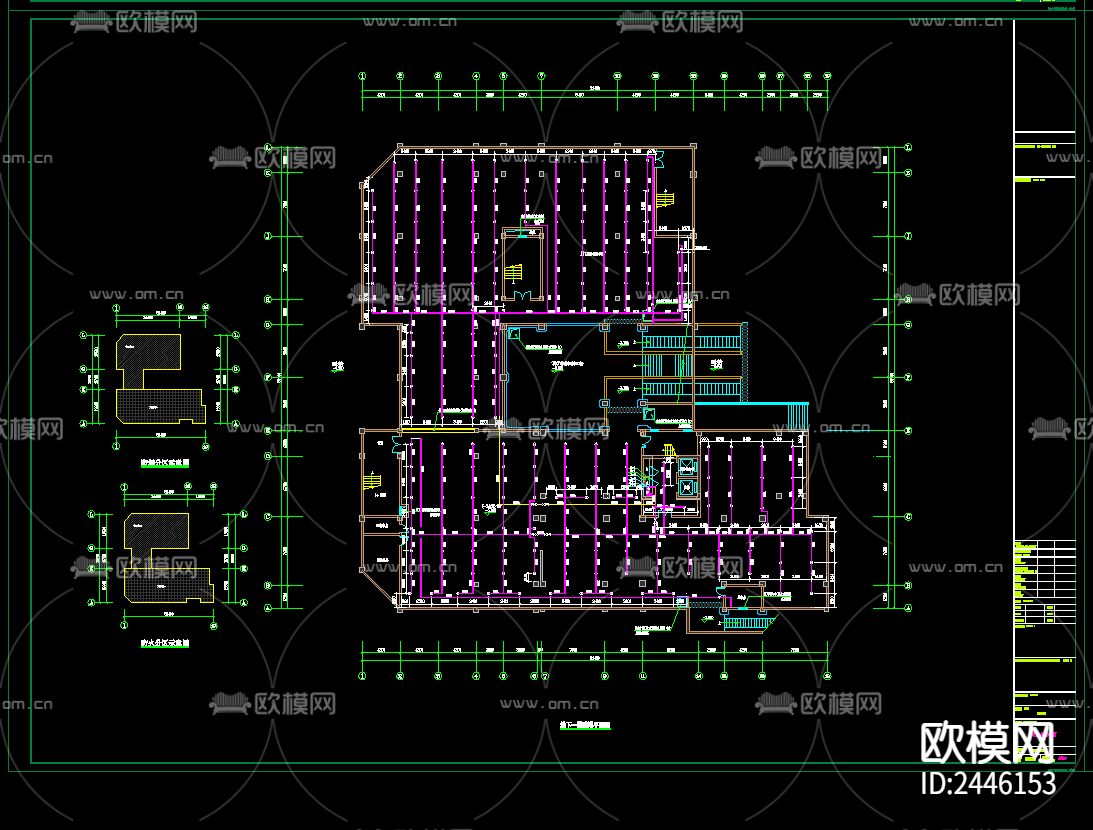 农贸市场综合楼给排水CAD施工图下载（渲染图4）