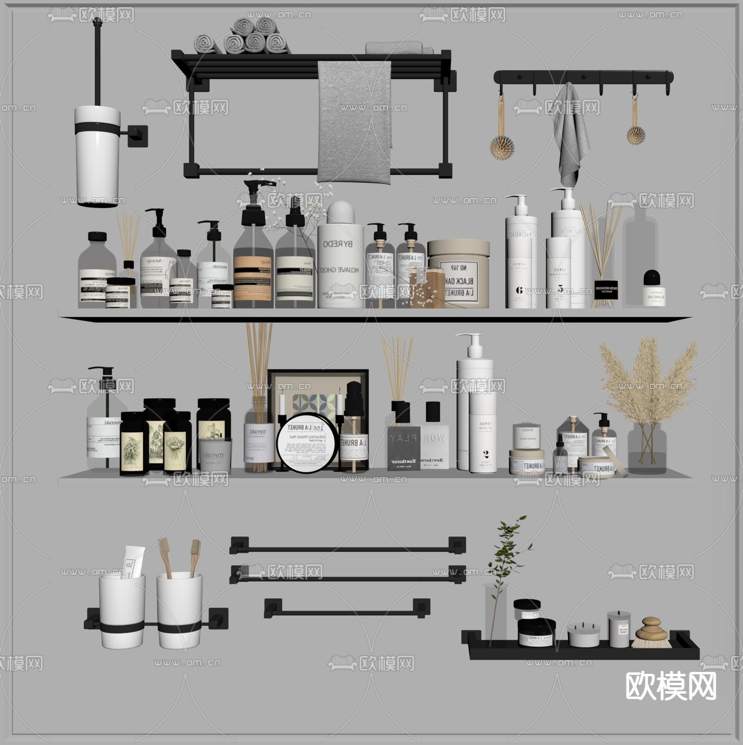 洗浴用品su模型下载（渲染图2）