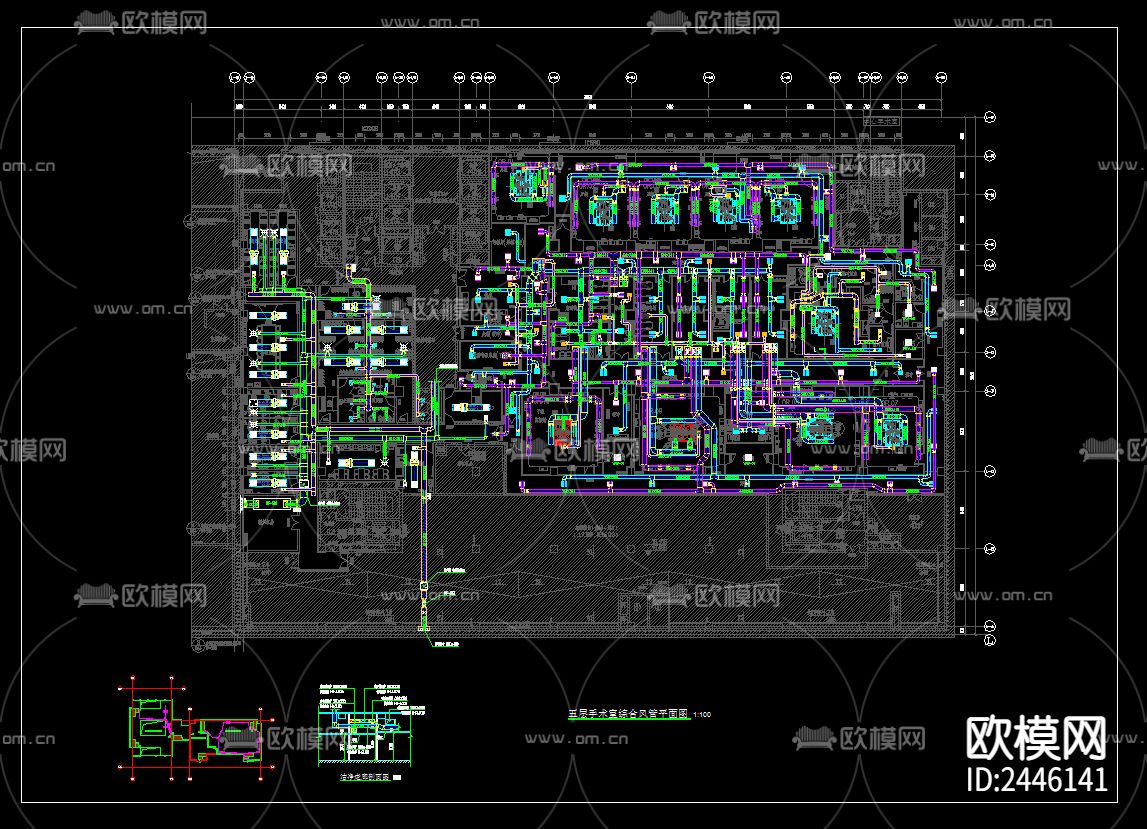 医院手术室净化空调CAD节点大样下载（渲染图5）