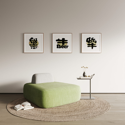  布艺休闲沙发su模型 