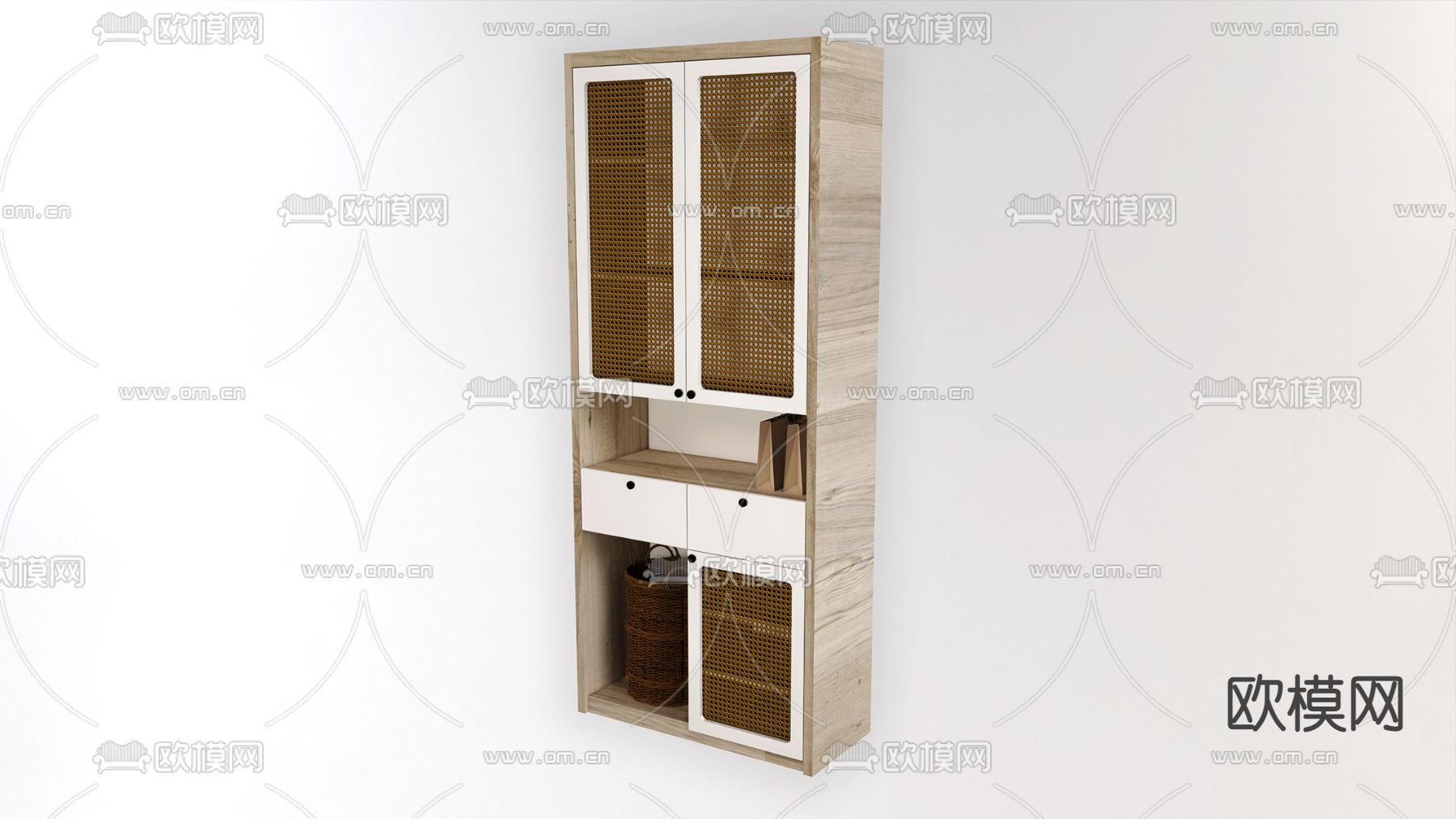 日式鞋柜su模型下载（渲染图1）