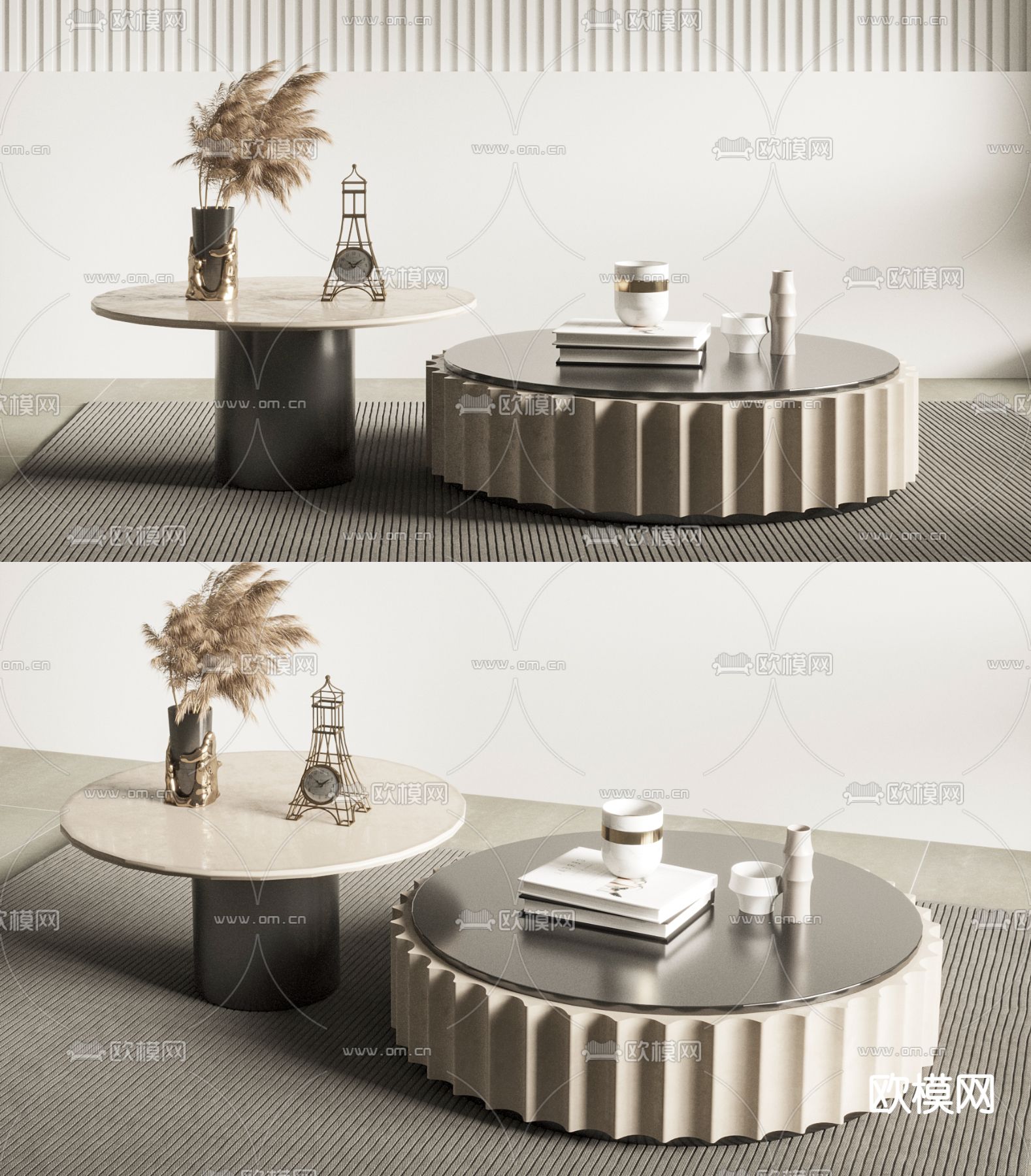 现代子母茶几3d模型
