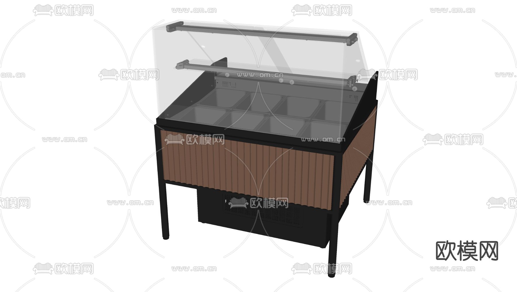 现代餐饮展柜su模型下载（渲染图2）