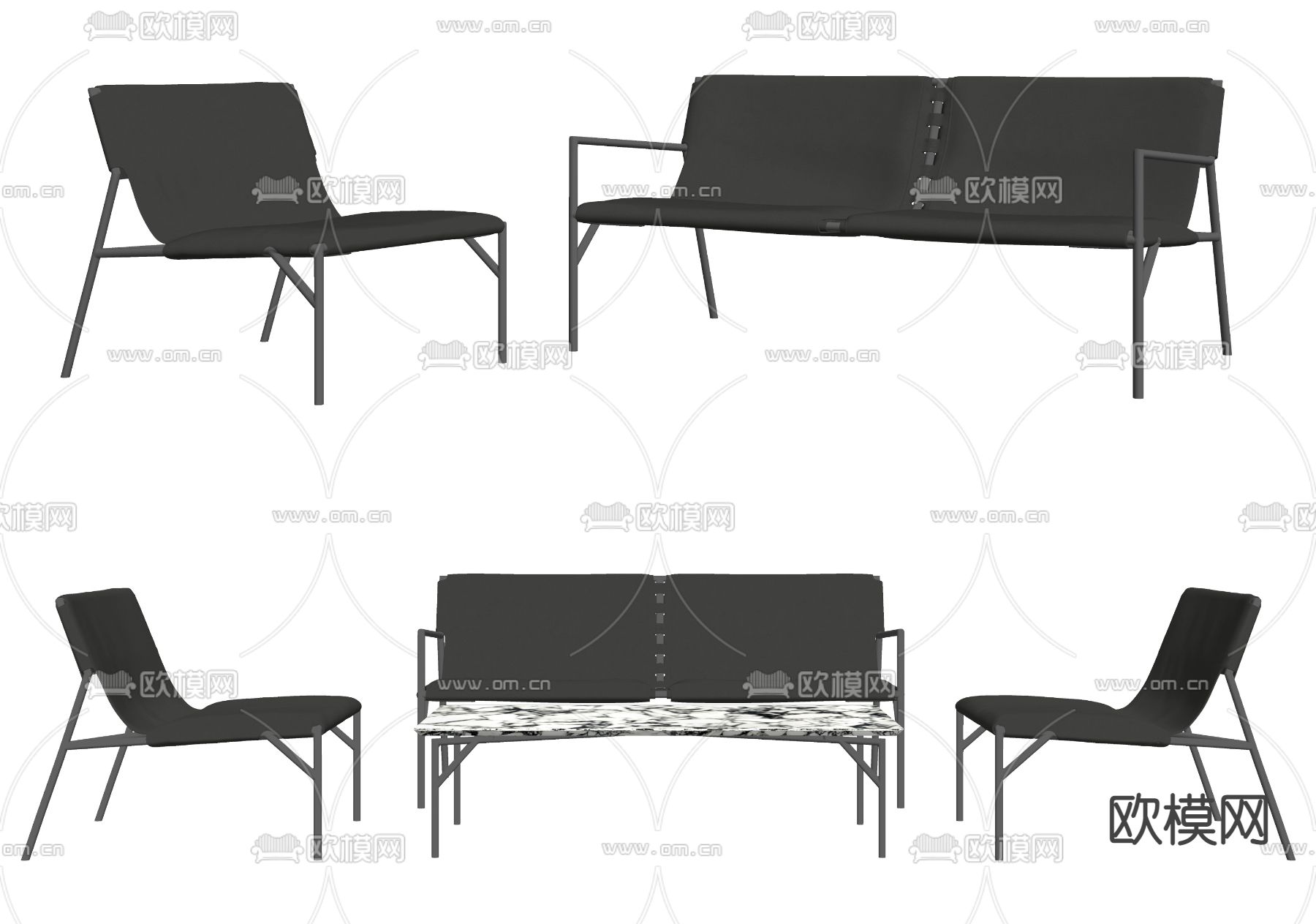 HORM 办公沙发su模型下载（渲染图2）