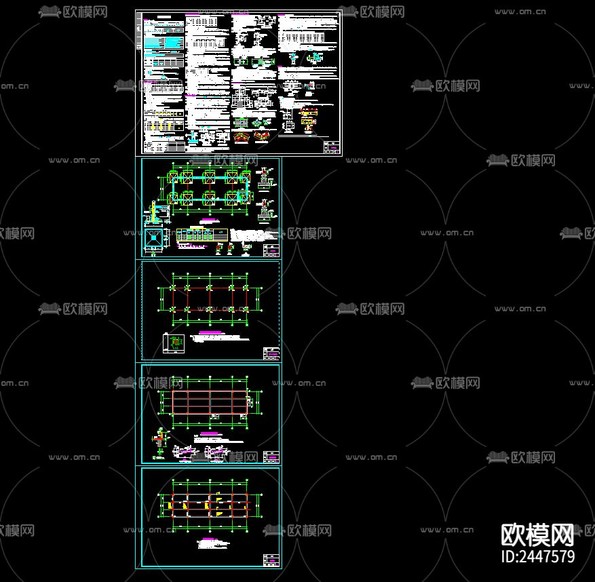 單層框架結(jié)構(gòu)配電房CAD施工圖下載(渲染圖1)